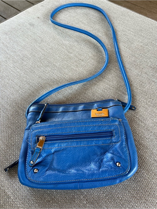 Tignanello Handbags - Tignanello Electric Blue Leather Crossbody Bag